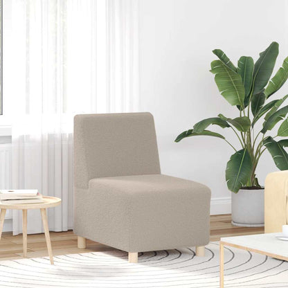 Divano Sedia Grigio Chiaro 55cm Tessuto Riccio Simile alla Lana