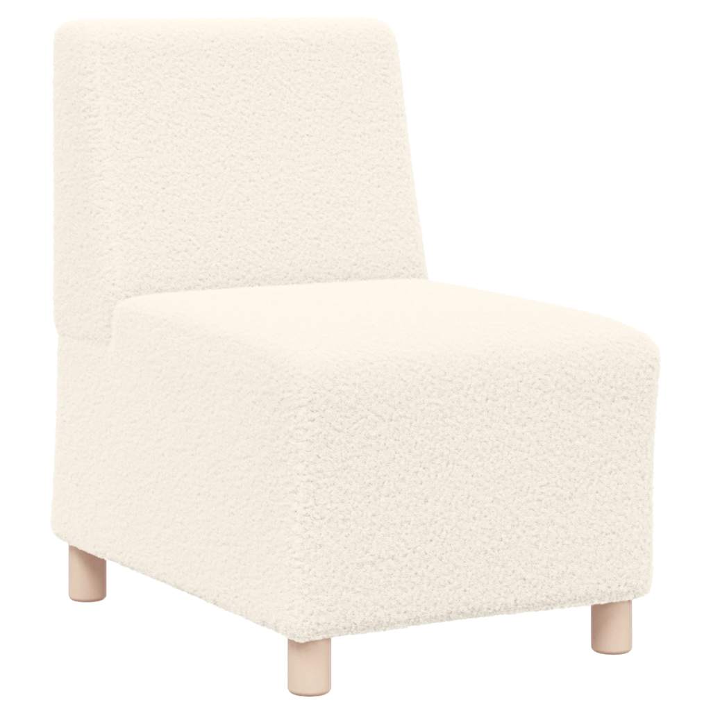 Divano Sedia Crema 55 cm Tessuto Riccio Effetto Lana
