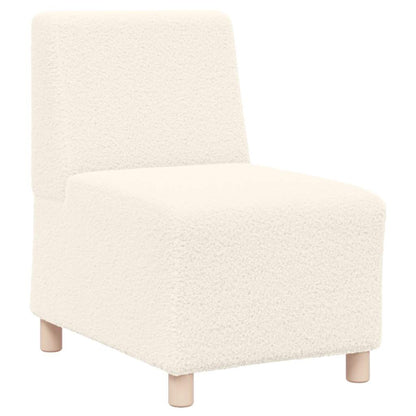 Divano Sedia Crema 55 cm Tessuto Riccio Effetto Lana