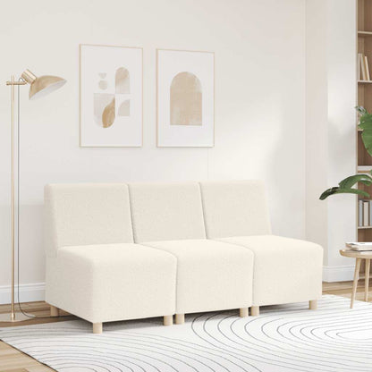 Divano Sedia Crema 55 cm Tessuto Riccio Effetto Lana