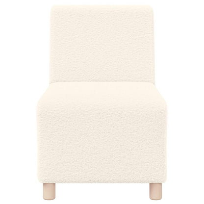 Divano Sedia Crema 55 cm Tessuto Riccio Effetto Lana