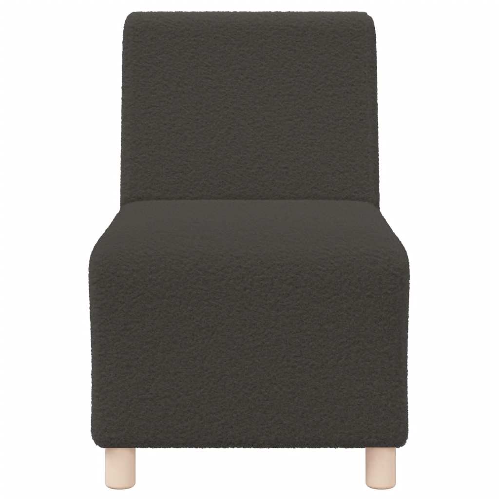 Divano Sedia Grigio Scuro 55 cm Tessuto Riccio Simile alla Lana