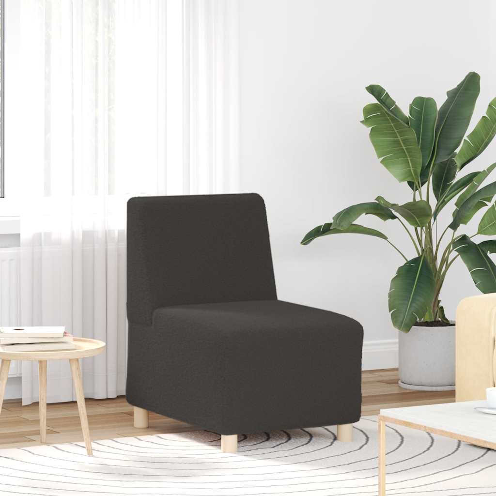 Divano Sedia Grigio Scuro 55 cm Tessuto Riccio Simile alla Lana