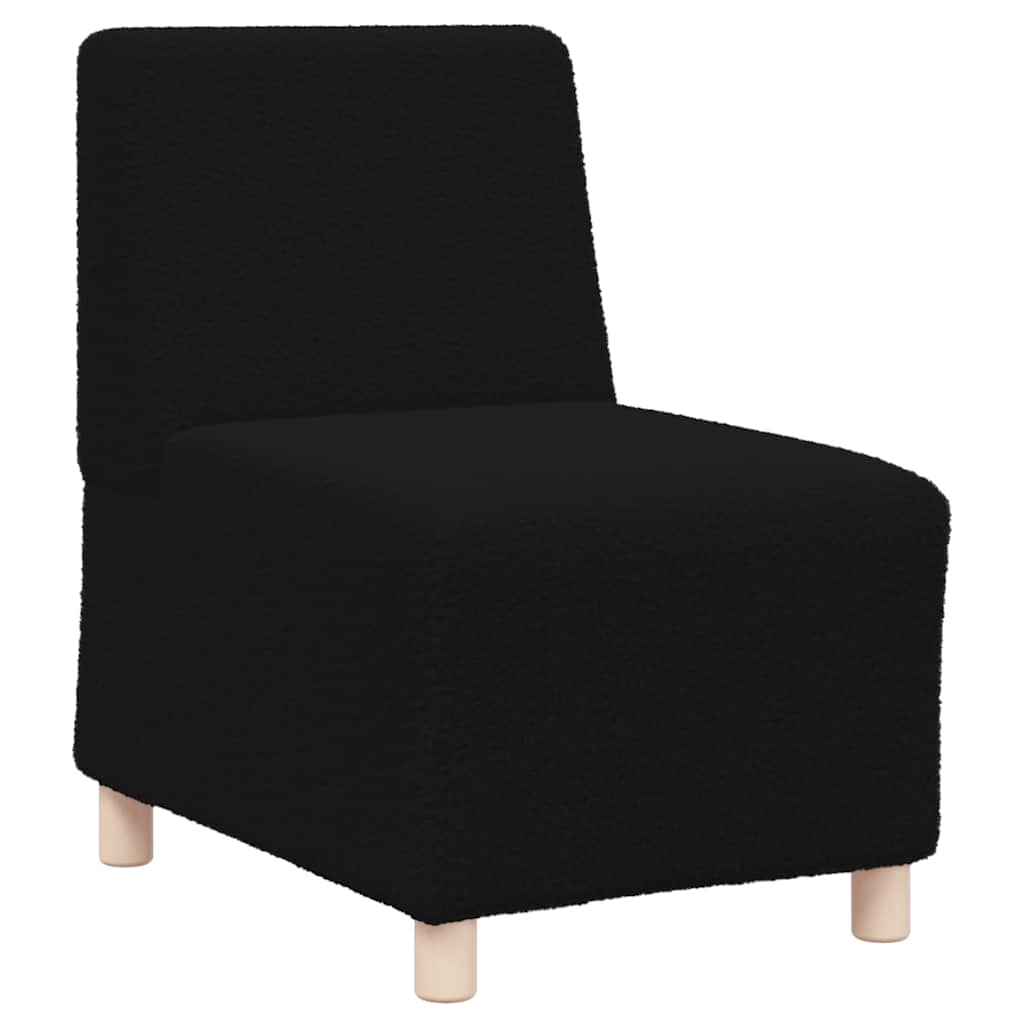 Divano Sedia Nero 55 cm Tessuto Riccio Simile alla Lana