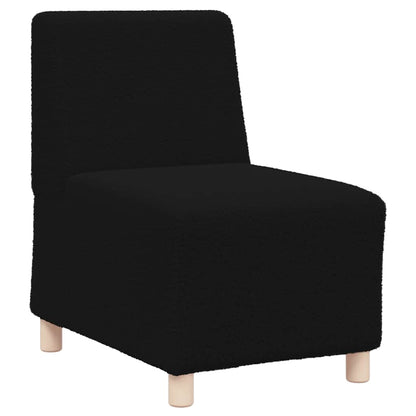 Divano Sedia Nero 55 cm Tessuto Riccio Simile alla Lana
