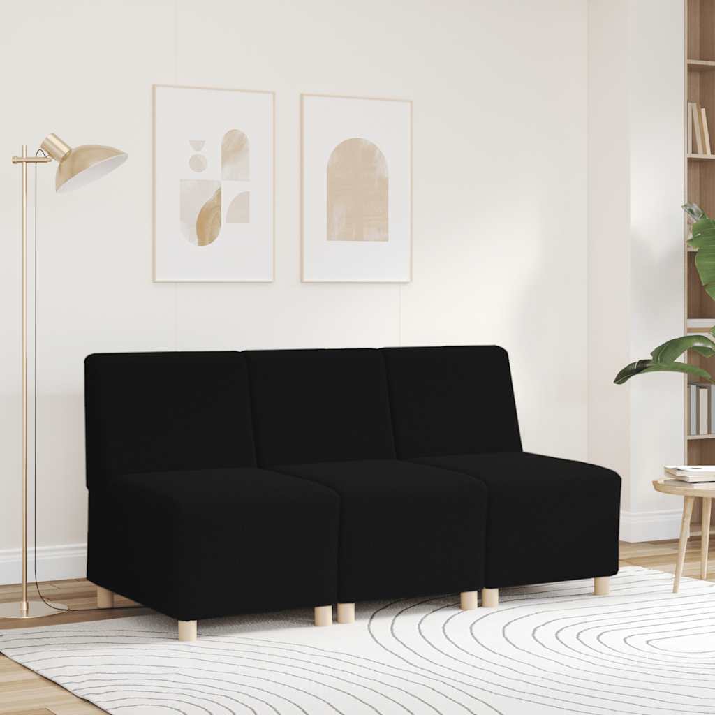 Divano Sedia Nero 55 cm Tessuto Riccio Simile alla Lana