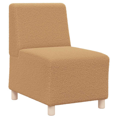 Divano Sedia Beige 55 cm Tessuto Riccio Simile alla Lana