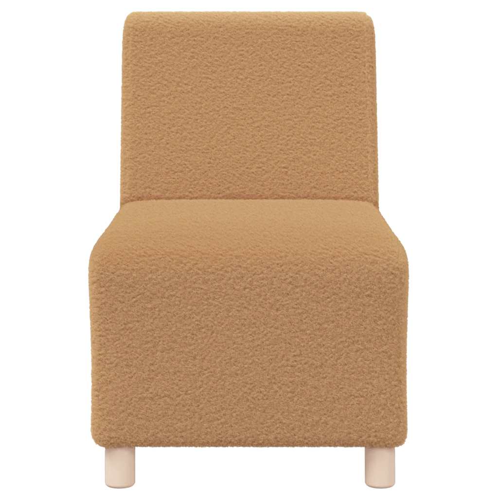 Divano Sedia Beige 55 cm Tessuto Riccio Simile alla Lana