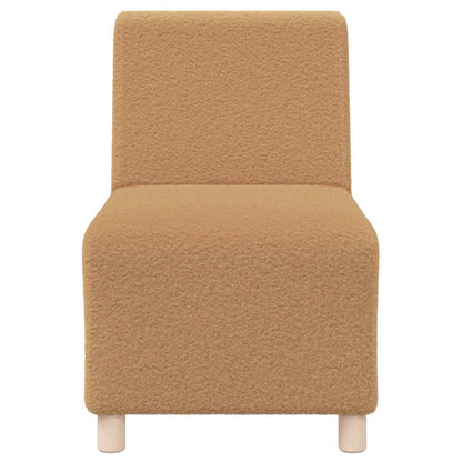 Divano Sedia Beige 55 cm Tessuto Riccio Simile alla Lana