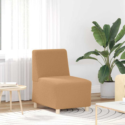 Divano Sedia Beige 55 cm Tessuto Riccio Simile alla Lana