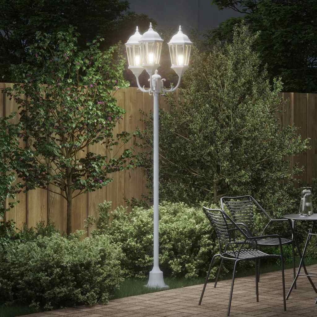 Luce da Giardino Bianco 57 x 49 x 241 cm Alluminio e vetro