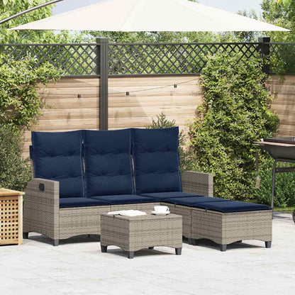 Set Divani da Giardino 3 pz con Cuscini a Forma di L Polyrattan