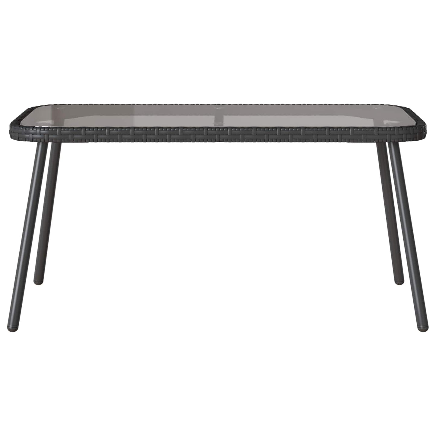 Set Divano da Giardino con cuscino 2 pcs Nero polyrattan