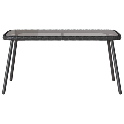 Set Divano da Giardino con cuscino 2 pcs Nero polyrattan
