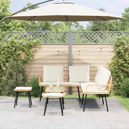 Set Divano da Giardino con cuscino 4 pcs Naturale polyrattan