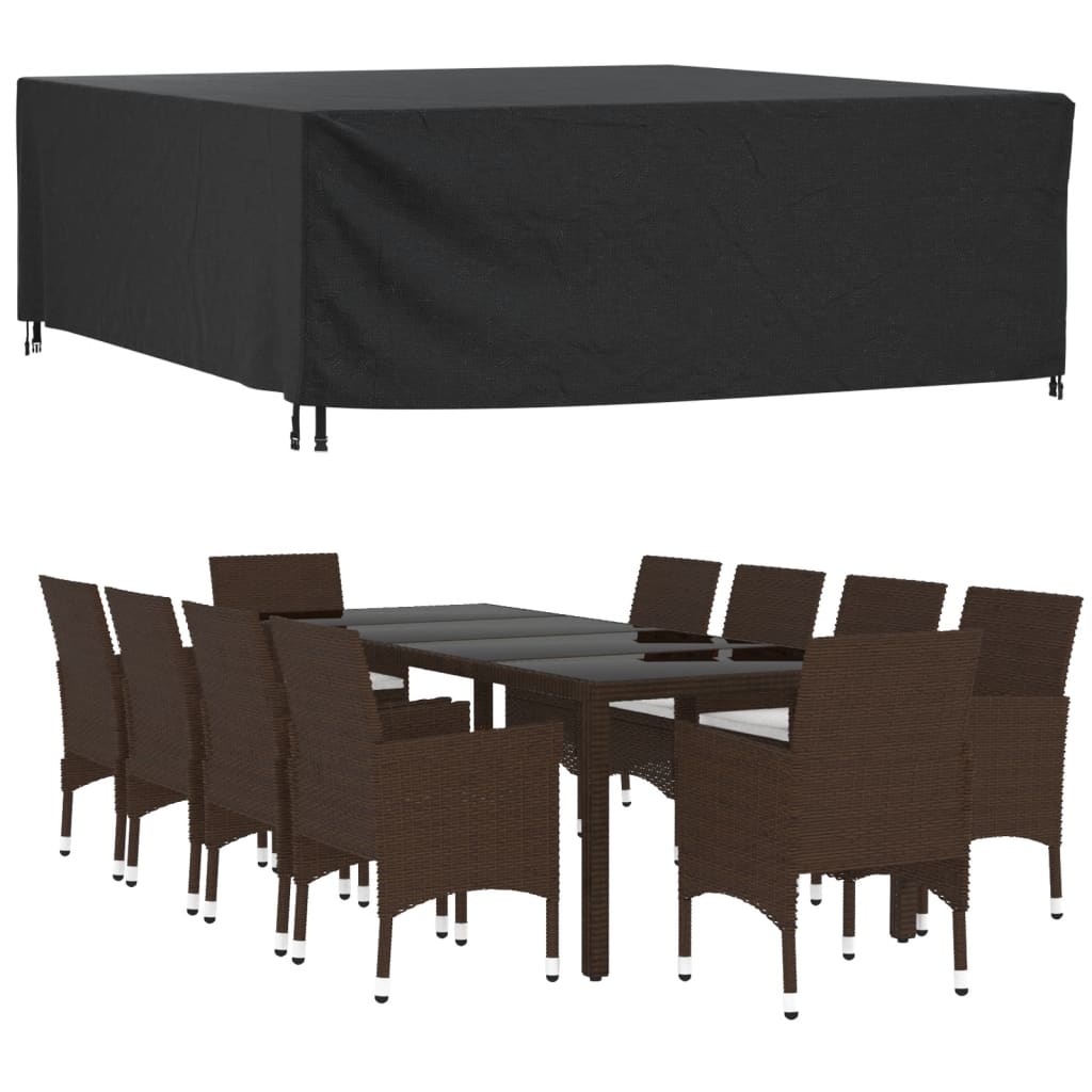 Copri Mobili Giardino 2pz Nera 260x260x90 cm Impermeabile 420D