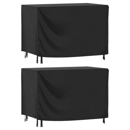 Copri Mobili Giardino 2pz Nera 140x70x90 cm Impermeabile 420D