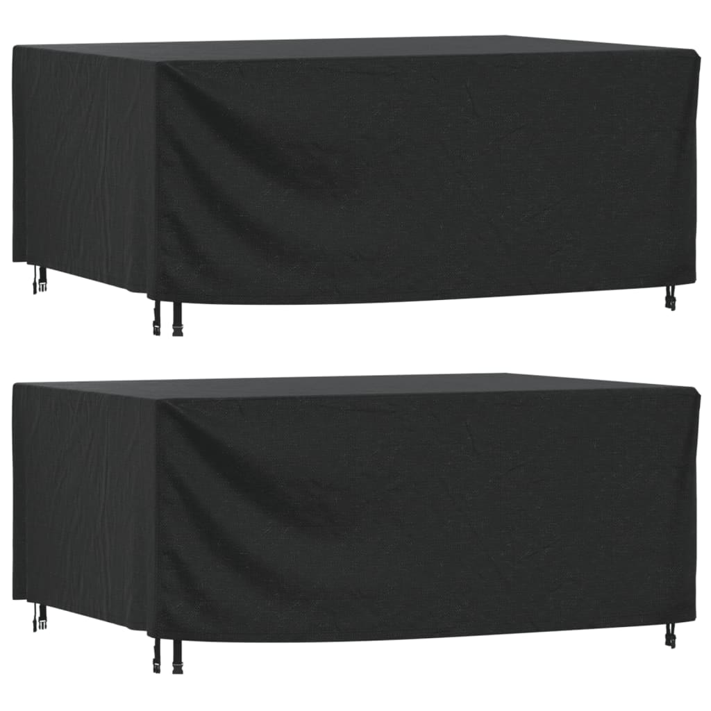 Copri Mobili Giardino 2pz Nera 225x143x90 cm Impermeabile 420D