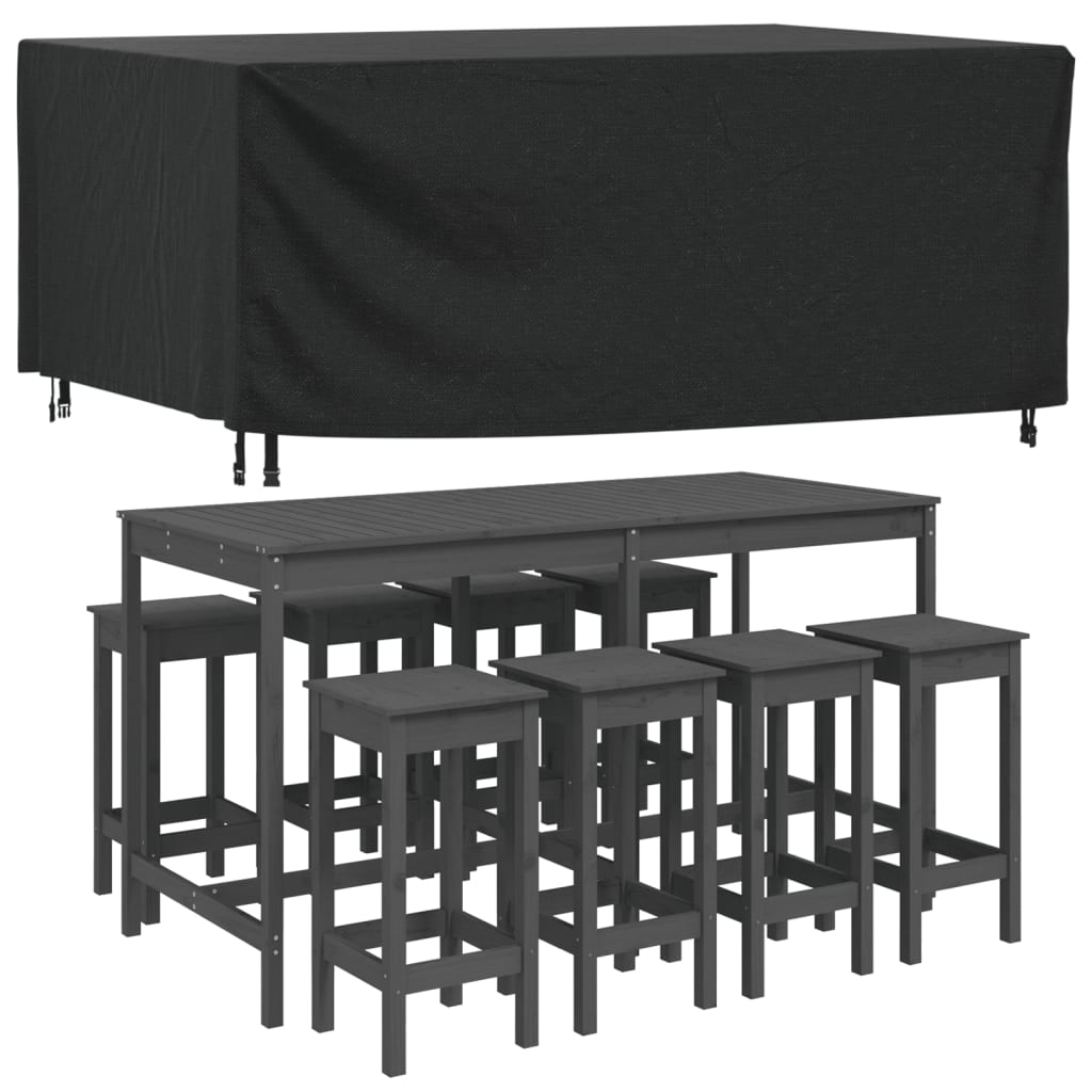 Copri Mobili Giardino 2pz Nera 225x143x90 cm Impermeabile 420D