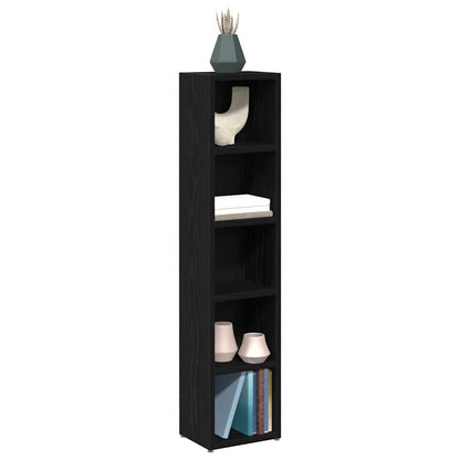 Scaffali Porta CD 2 pz Rovere Nero 21x16x93,5 cm in Truciolato