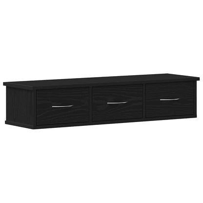 Mobile a Parete Rovere Nero 88x26x18,5 cm in Truciolato