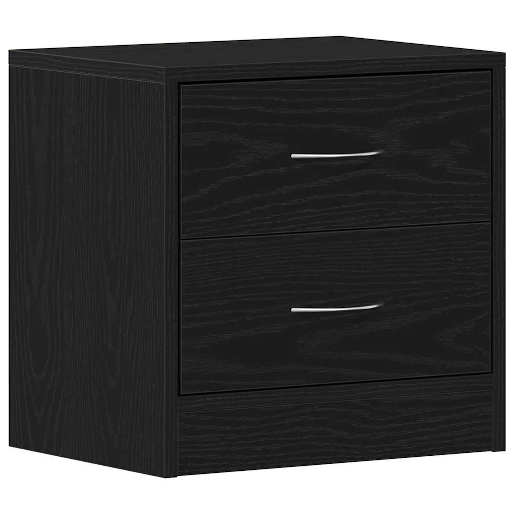 Comodino Rovere Nero 40x30x40 cm in Legno Multistrato