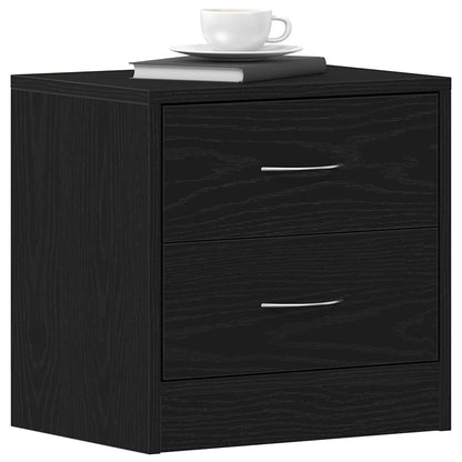 Comodini 2pz Rovere Nero 40x30x40 cm in Legno Multistrato