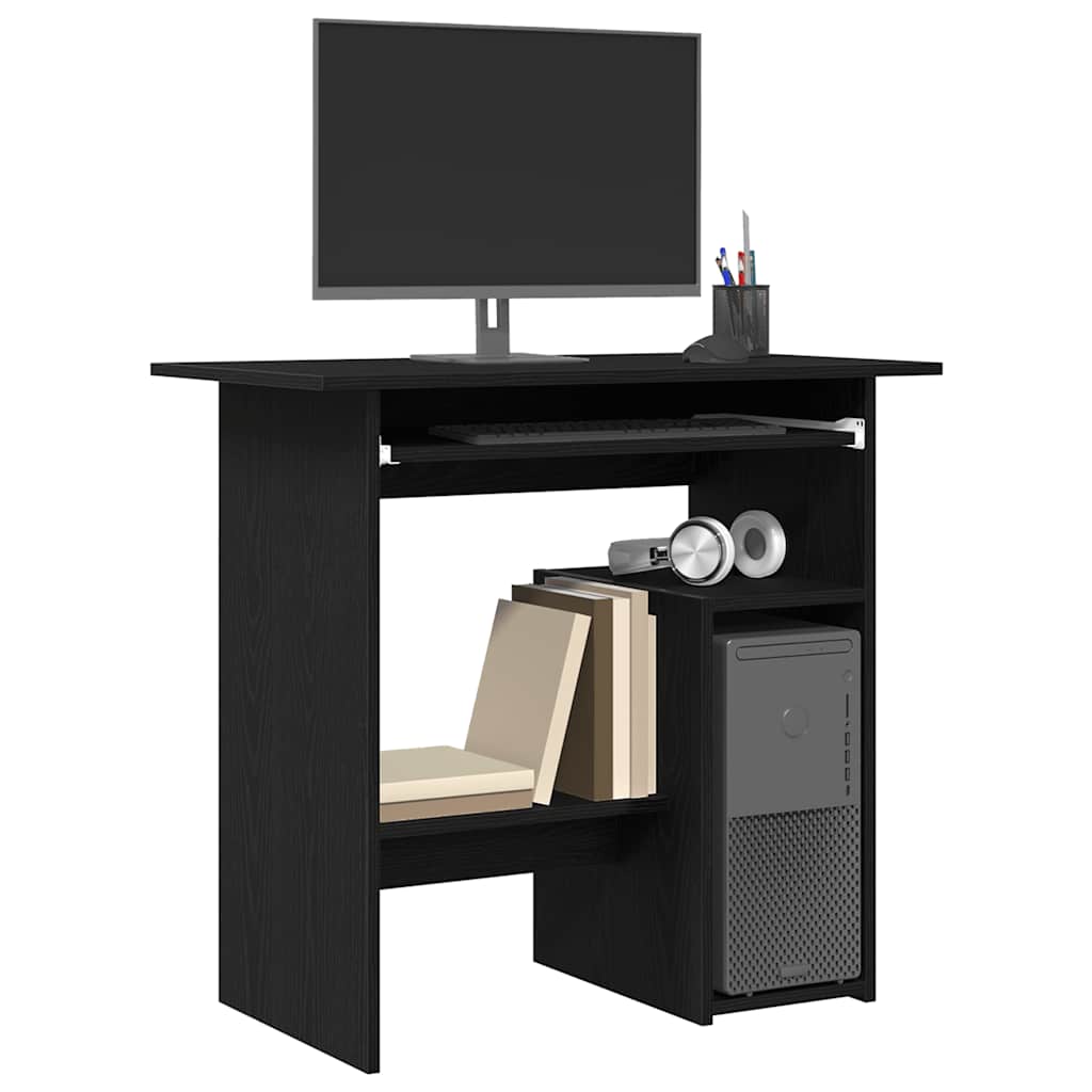 Scrivania Rovere Nero 80x45x74 cm in Legno Multistrato