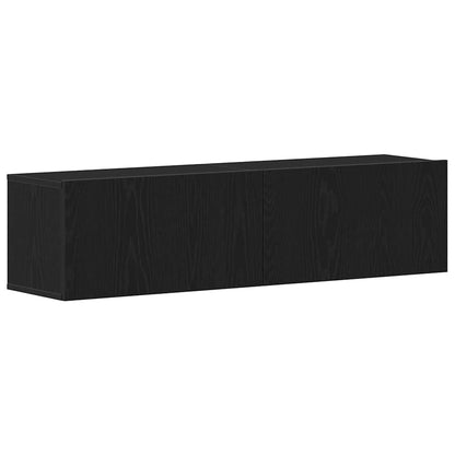 Mobile TV Rovere Nero 120x30x30,5 cm in Legno Multistrato