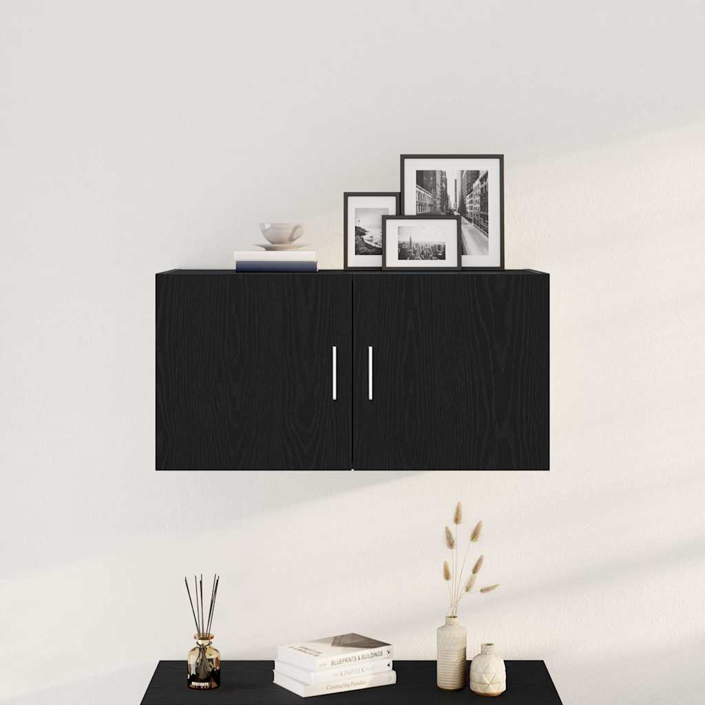 Armadietto a Muro Rovere Nero 80x39x40 cm in Truciolato
