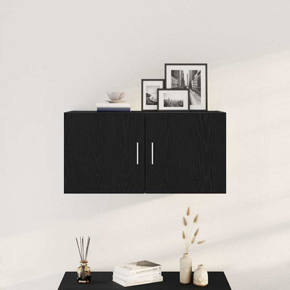 Armadietto a Muro Rovere Nero 80x39x40 cm in Truciolato