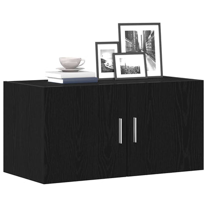 Armadietto a Muro Rovere Nero 80x39x40 cm in Truciolato