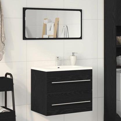 Mobile Lavabo da Bagno Rovere Nero 60x38,5x48 cm in Truciolato
