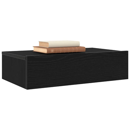 Mobile TV con luci a LED Rovere Nero 60x35x15,5 cm