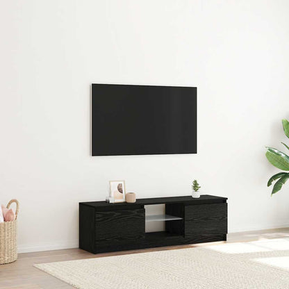 Mobile Porta TV con LED Rovere Nero 120x30x36 cm Multistrato