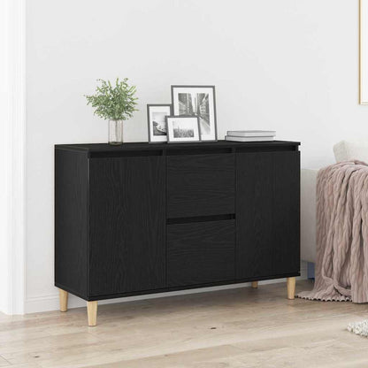 Credenza con cassetto Nero 102 x 35 x 60 cm Legno multistrato