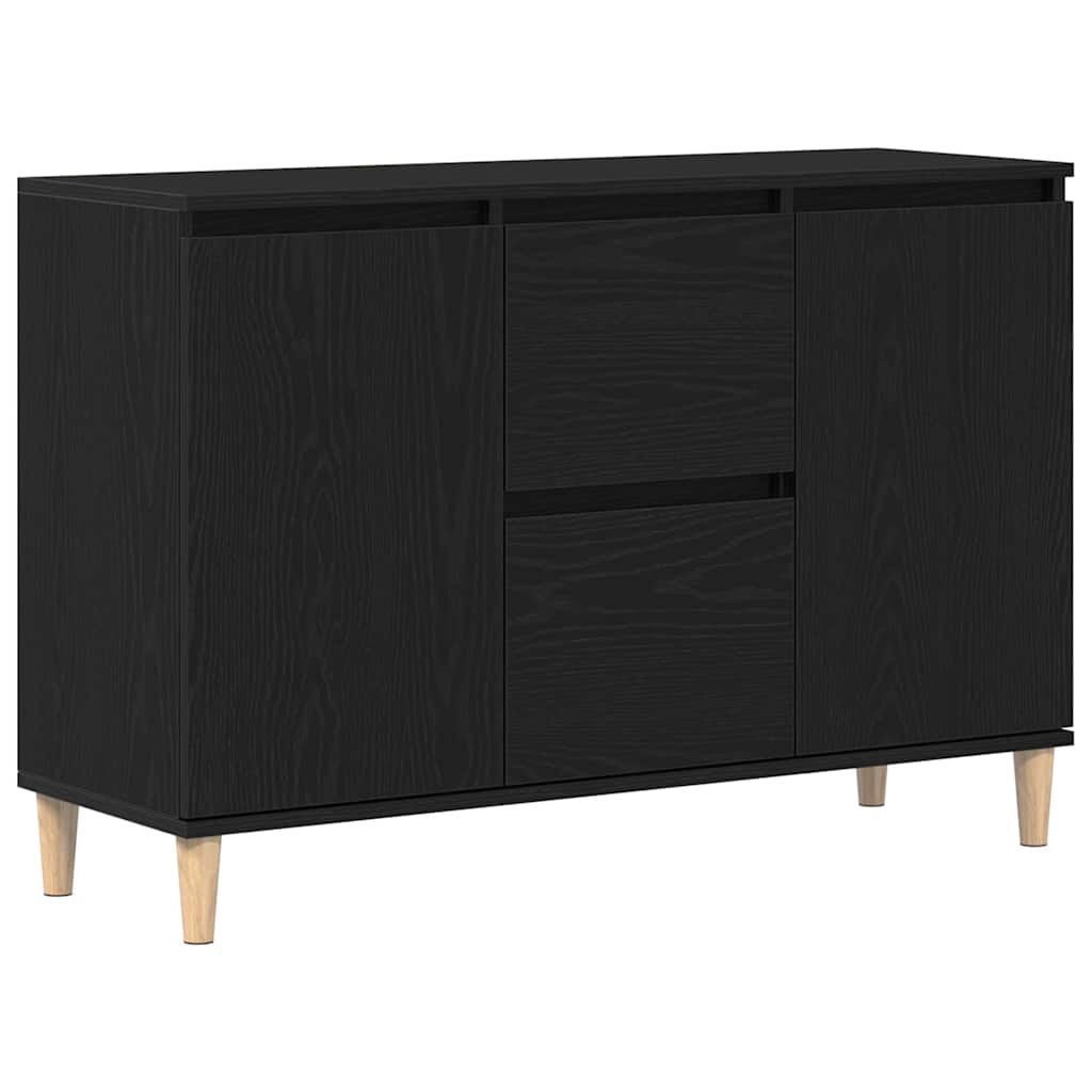Credenza con cassetto Nero 102 x 35 x 60 cm Legno multistrato