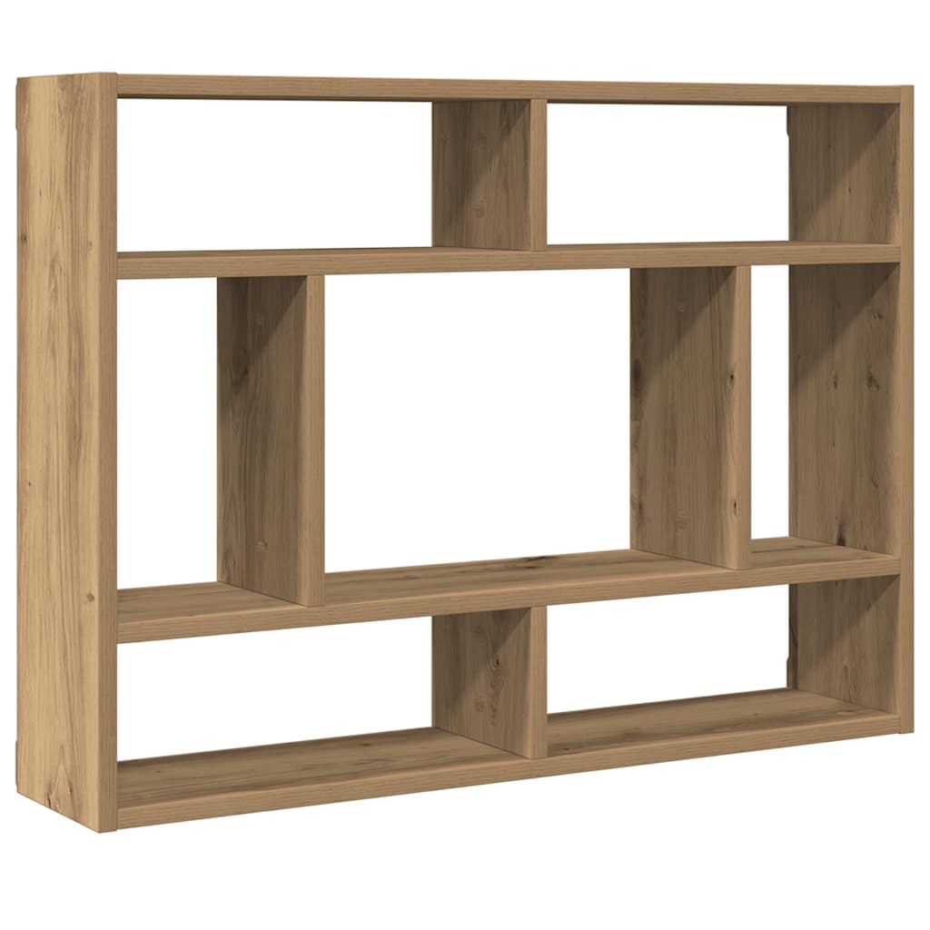 Scaffale a Parete Rovere Artigianale 75x16x55 cm in Truciolato