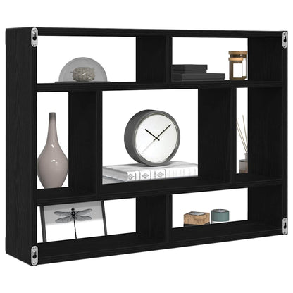 Mensola a Muro Rovere Nero 75x16x55 cm in Legno Multistrato