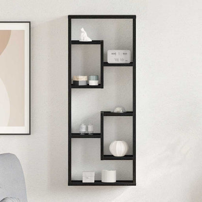 Mensola da parete in rovere nero 36x16x90 cm in legno ingegnerizzato