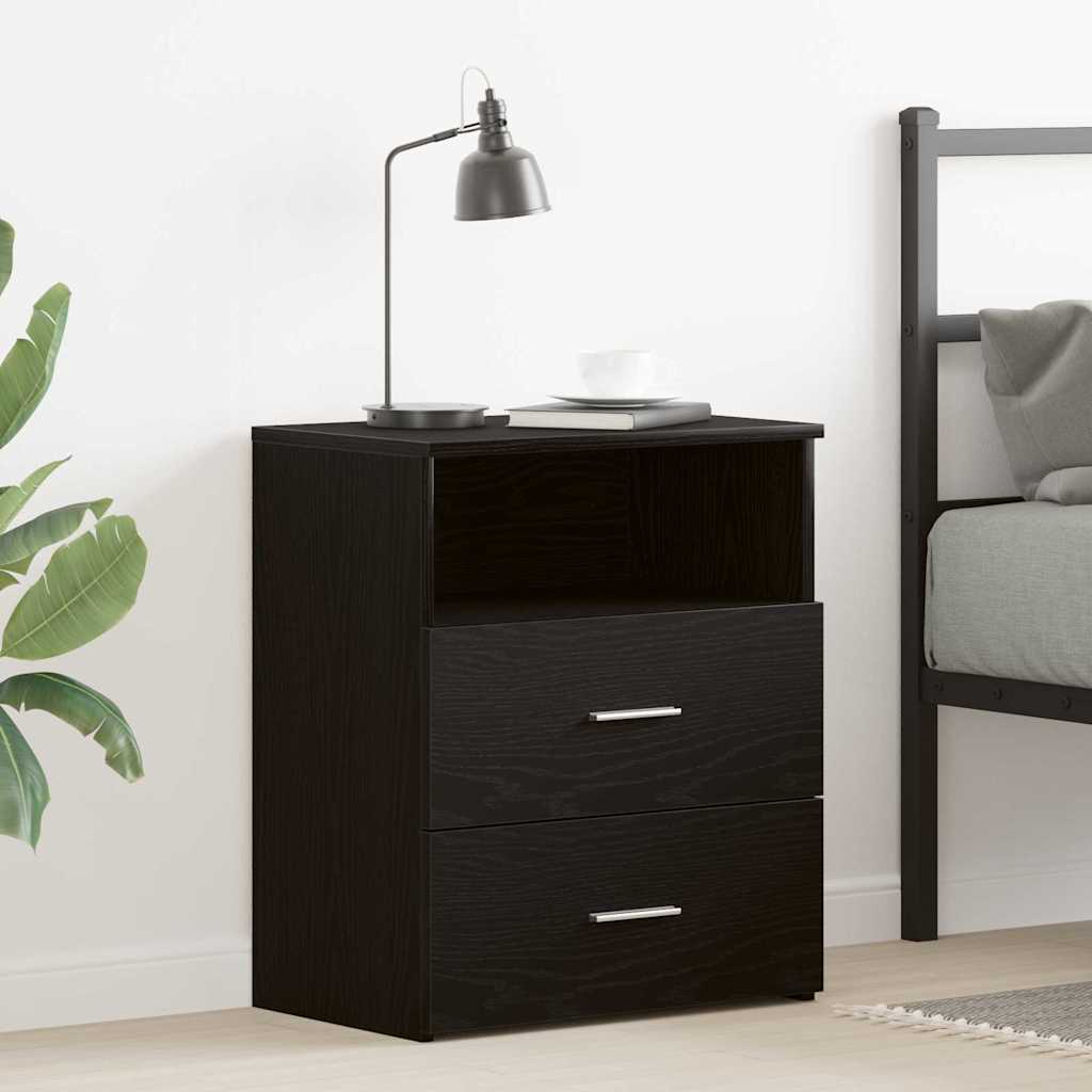 Comodino Rovere Nero 50 x 32 x 60cm Legno multistrato