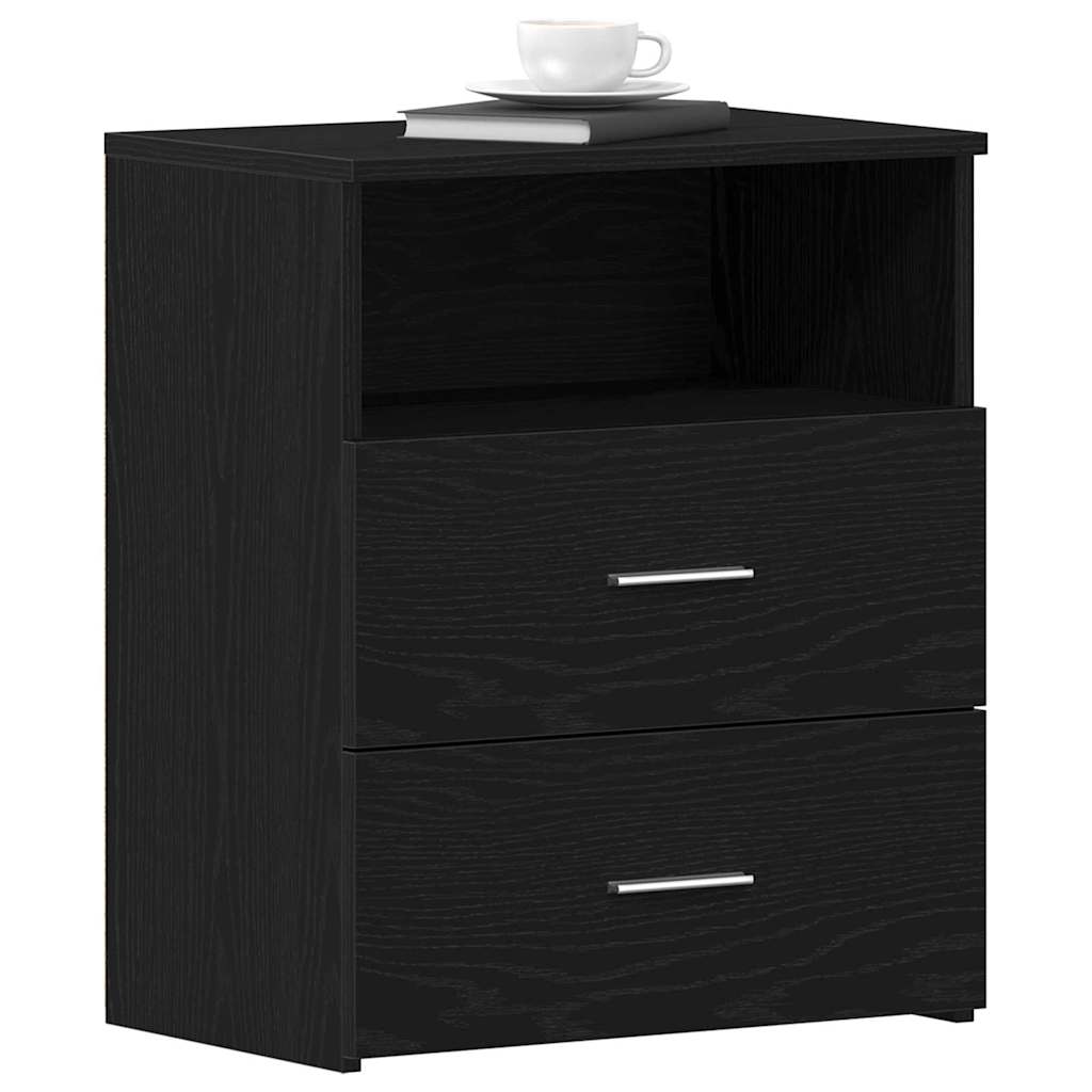 Comodino Rovere Nero 50 x 32 x 60cm Legno multistrato