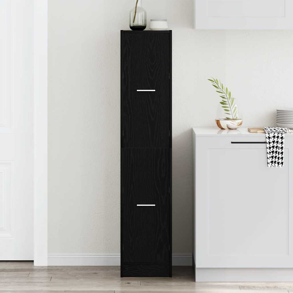 Armadietto da Farmacia Rovere Nero 30x41x144,5 cm in Truciolato