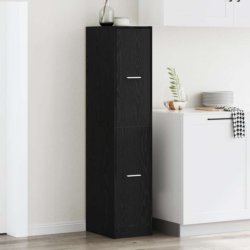 Armadietto da Farmacia Rovere Nero 30x41x144,5 cm in Truciolato