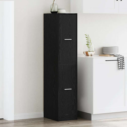Armadietto da Farmacia Rovere Nero 30x41x144,5 cm in Truciolato
