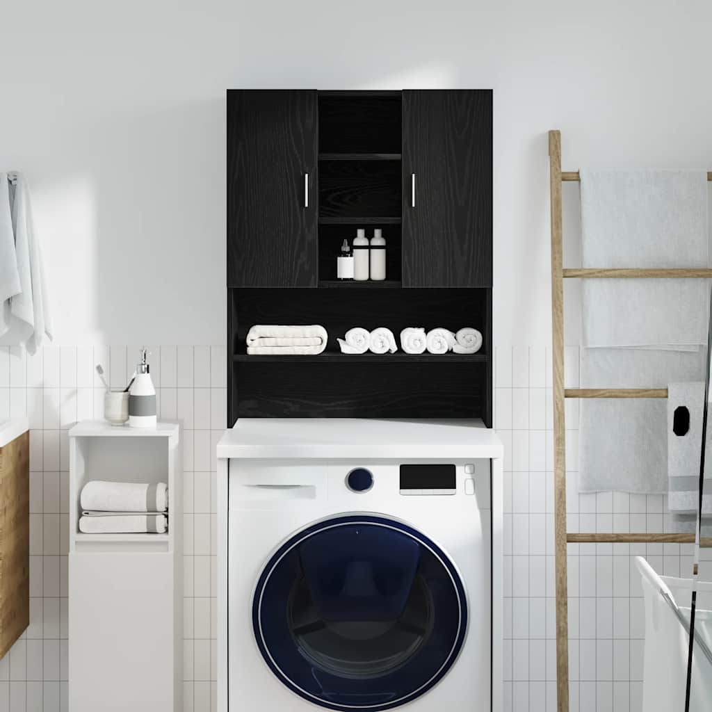 Mobile per Lavatrice Rovere Nero 70,5x25,5x90 cm