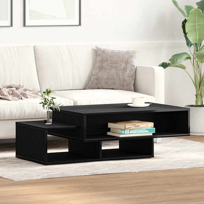 Tavolino Salotto Rovere Nero 105x55x32 cm Legno Multistrato