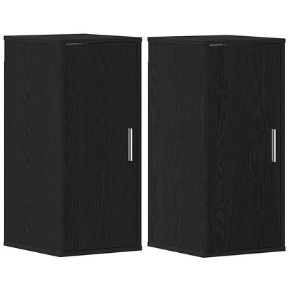 Scarpiere 2 pz Rovere Nero 32x35x70 cm in Legno Multistrato