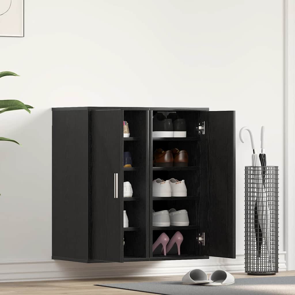 Scarpiere 2 pz Rovere Nero 32x35x70 cm in Legno Multistrato