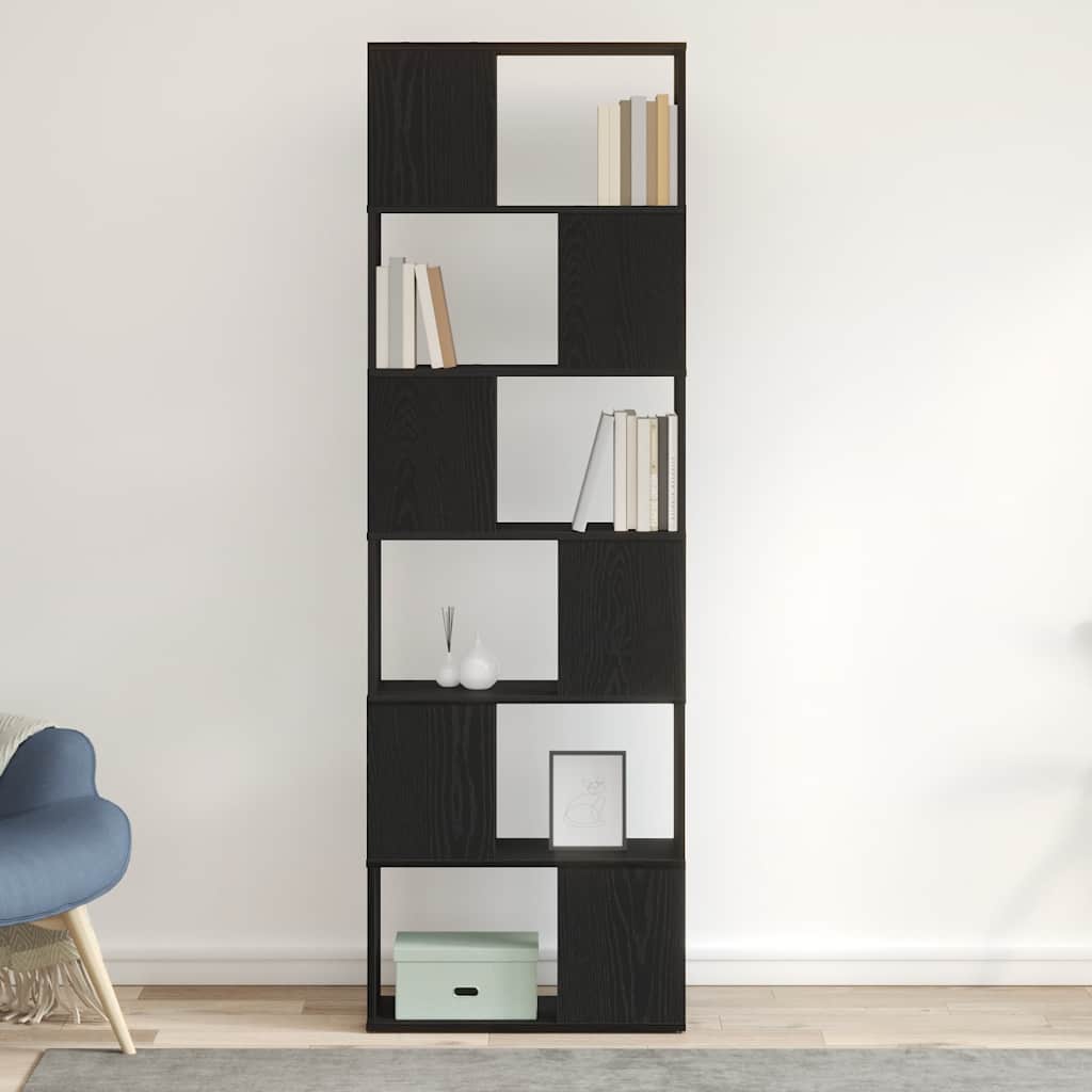 Libreria/Divisorio Rovere Nero 60x24x186 cm